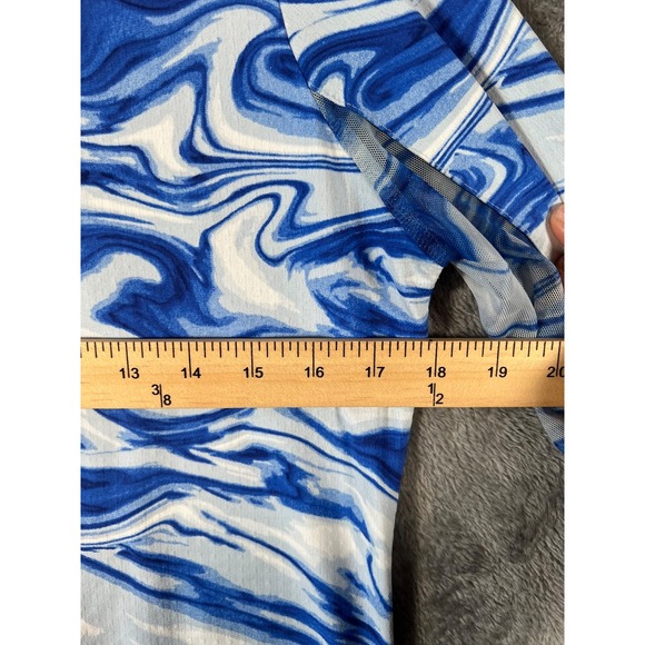 Ibkul 1/4 Zip UPF50+ Sun Shirt Pullover Womens Small Blue Devin Marble Swirl - Picture 8 of 9